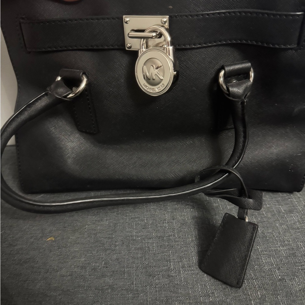 Michael Kors Black Satchel with Silver Accents